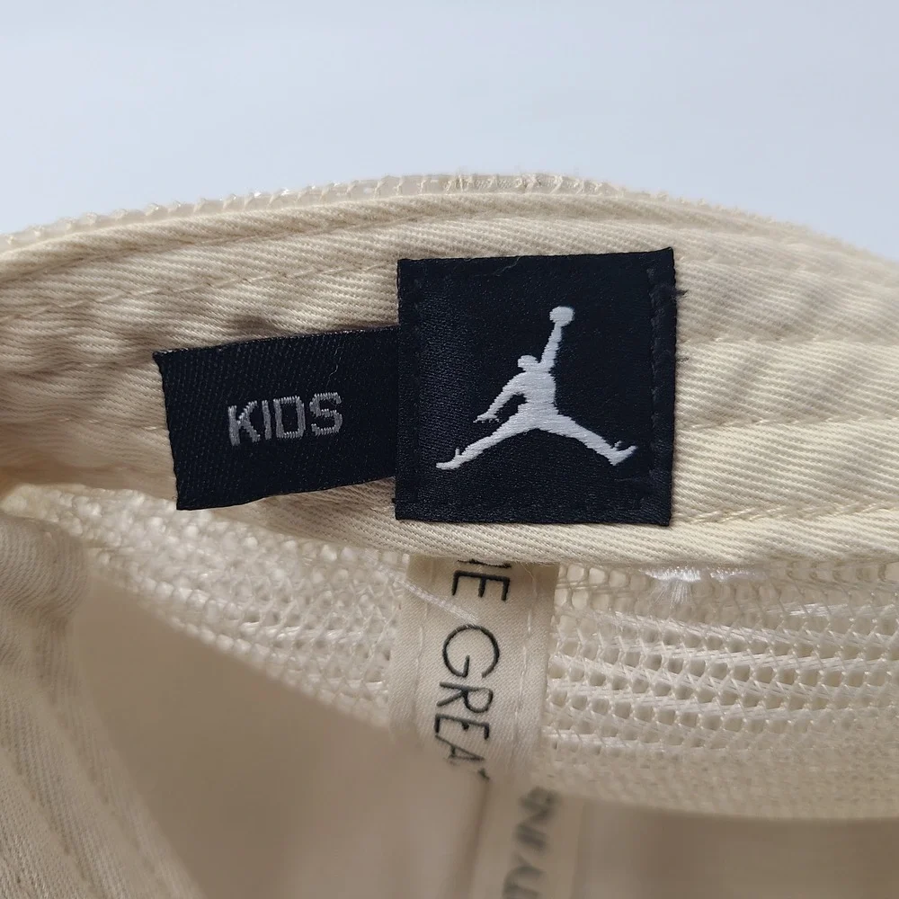 Kids Jordan Hat Snapback Trucker Mesh Beige Black Air Jumpman Metal Logo Boys